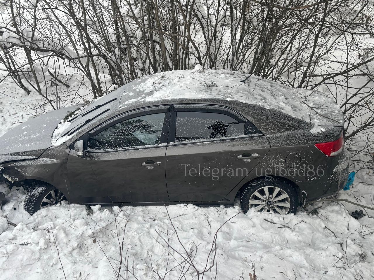 В Урае Kia улетела в кювет